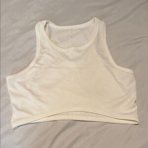 White Ribbed Crop Top